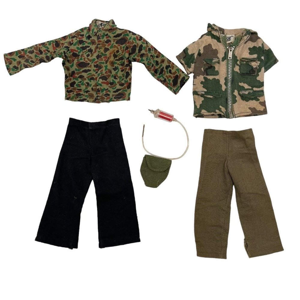 Vintage Hasbro GI Joe Clothing Accessories Camo Shirts Pants Hong Kong Japan